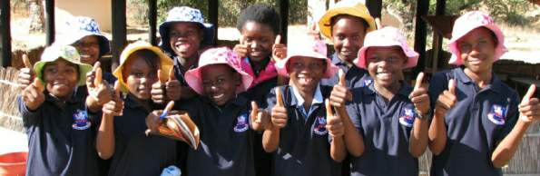 Happy Zambian school children