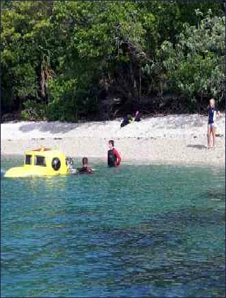 It really is so easy to get in and out of the submarine from the shore just 4 metres away